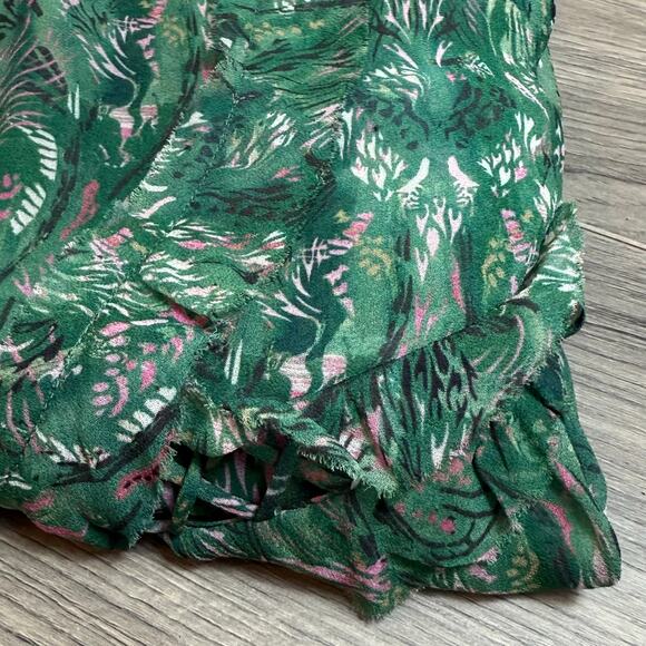 IRO Paris Date Top Blouse Size 38 Babydoll Ruffle Flutter Sleeve Semi Sheer Boho - Picture 14 of 16